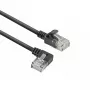 ACT negro 3 metros cable de parcheo Slimline U/UTP CAT6A LSZH con conectores RJ45 90° acodado izquierda a recto