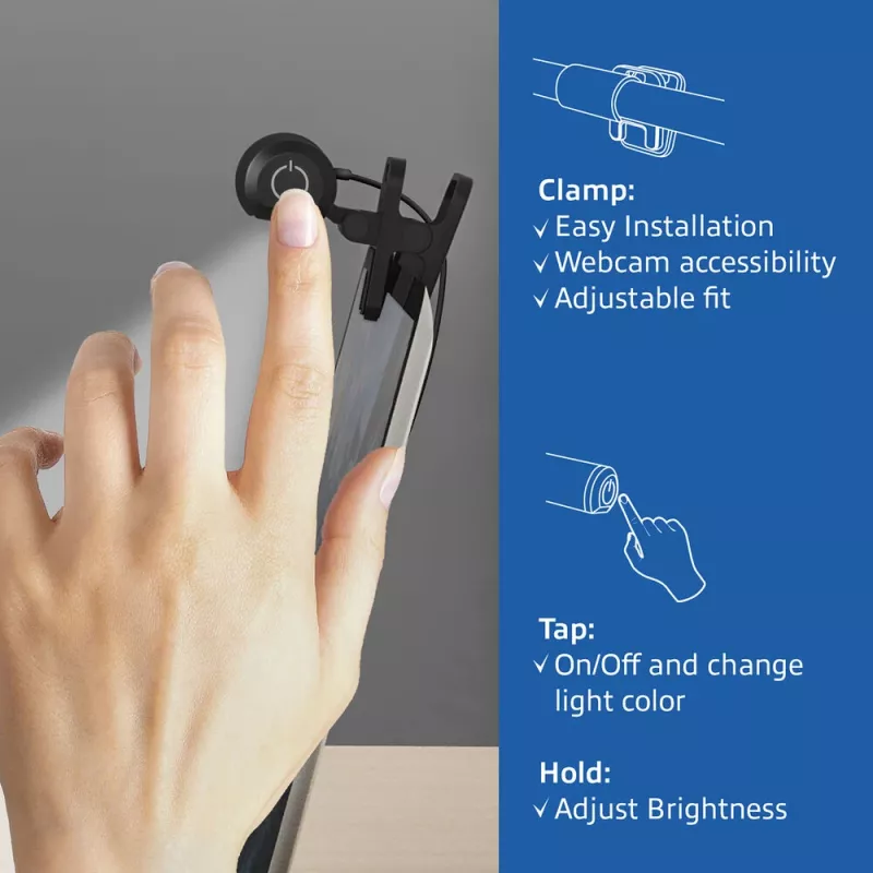 Barra de luz LED para portátil con clip ACT AC8050, regulable, alimentación USB