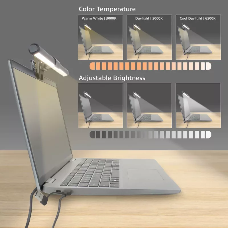 Barra de luz LED para portátil con clip ACT AC8050, regulable, alimentación USB