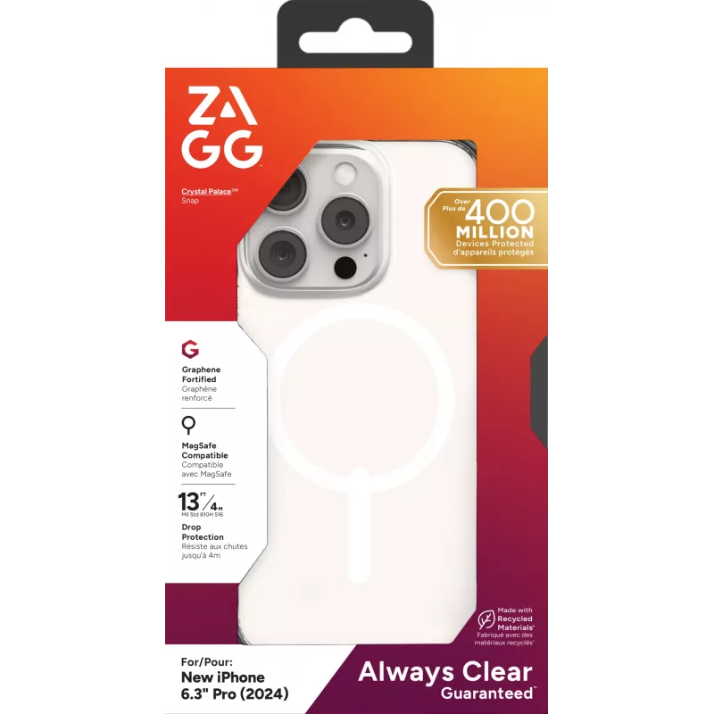 ZAGG Funda Crystal Palace Snap Apple iPhone 16 Pro Transparente