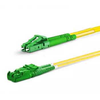 Cable de conexión de fibra óptica EQUIP E2000/APC a LC/APC 5,00 m SM dúplex OS2 amarillo