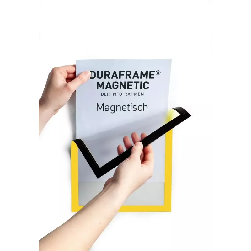 Durable DURAFRAME MAGNETIC marco informativo A4, amarillo, paquete de 5 (486904)