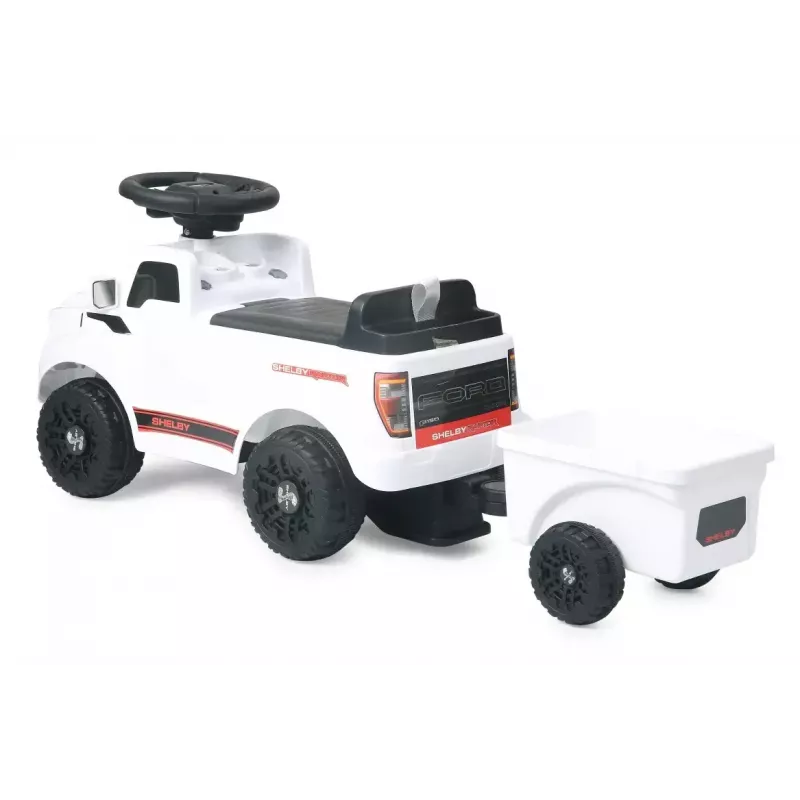 Coche de arrastre Jamara Shelby Ford F-150 Raptor — a batería, 1 asiento, 4 ruedas, negro/blanco