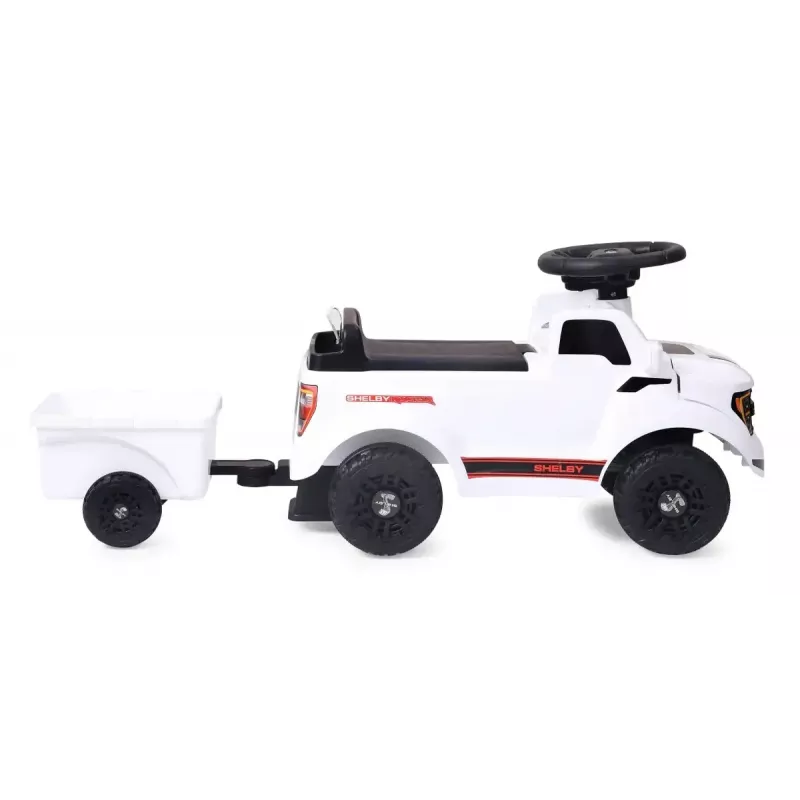 Coche de arrastre Jamara Shelby Ford F-150 Raptor — a batería, 1 asiento, 4 ruedas, negro/blanco