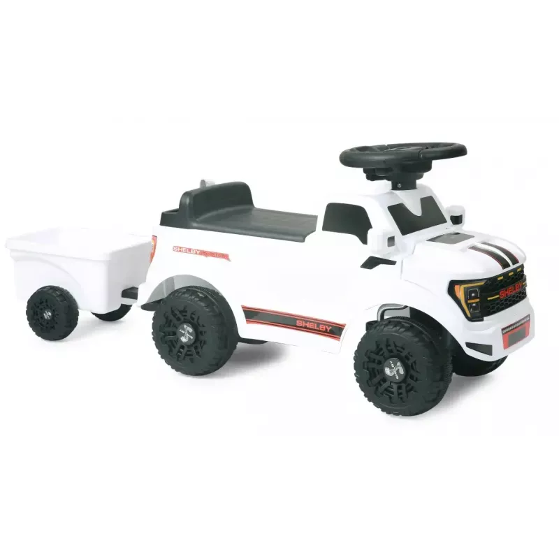 Coche de arrastre Jamara Shelby Ford F-150 Raptor — a batería, 1 asiento, 4 ruedas, negro/blanco