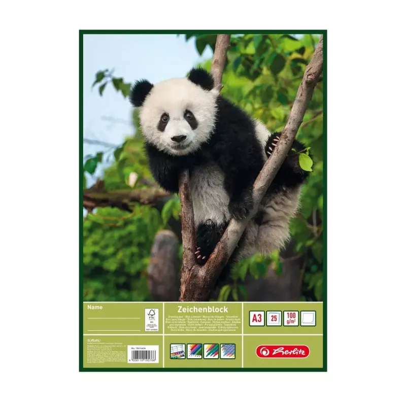Herlitz 10416634 bloc de dibujo, A3, 25 hojas, 100 g/m2