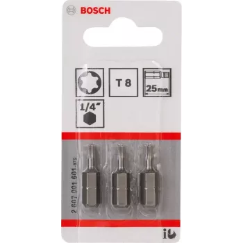 Punta de destornillador Bosch 2607001601 T8 extra dura 3 uds. 25 mm
