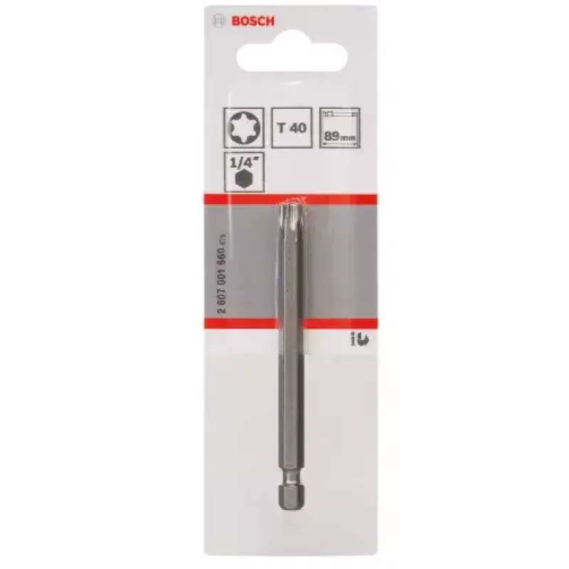 Bosch 2607001660 punta de destornillador Torx T40, extra dura, E 6,3, 1 ud.