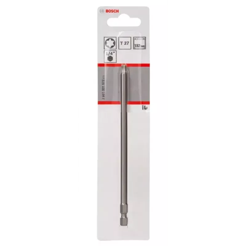 Bosch 2607001672 punta de destornillador Torx T27, extradura, E 6.3, 1 ud.
