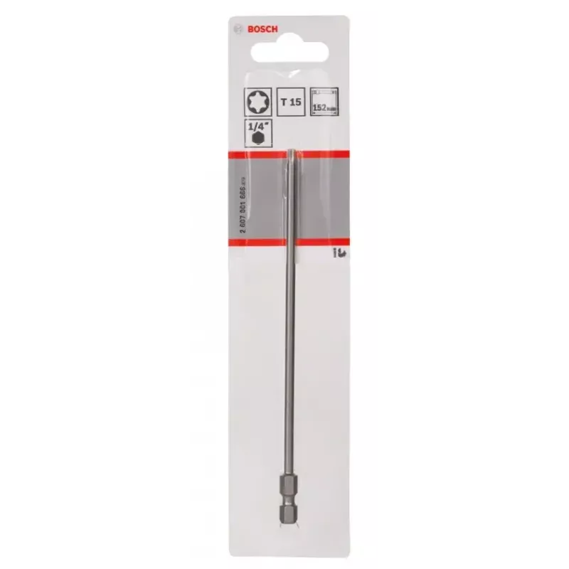 Bosch 2607001666 punta de destornillador Torx T15, extra dura, E 6,3, 1 ud.