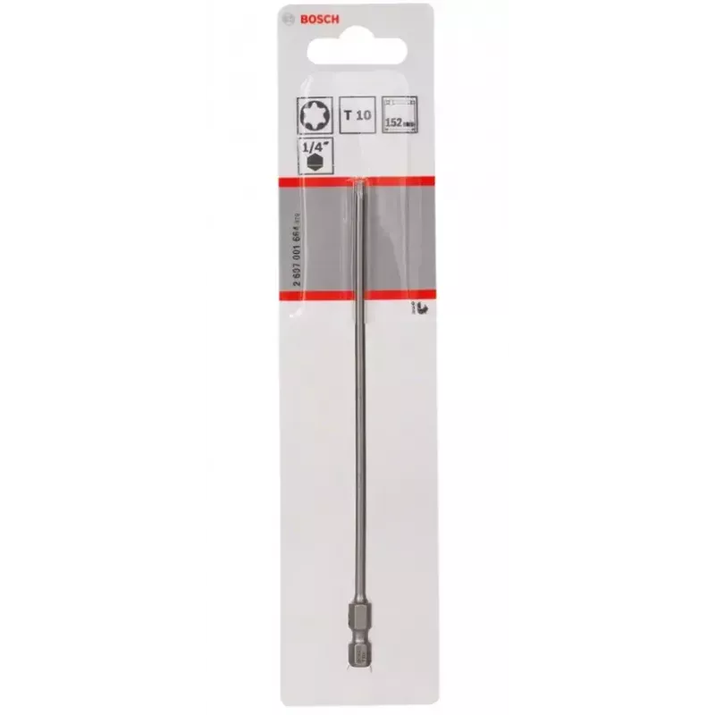 Bosch 2607001664 punta de destornillador Torx T10, extra dura, E 6,3, 1 ud.