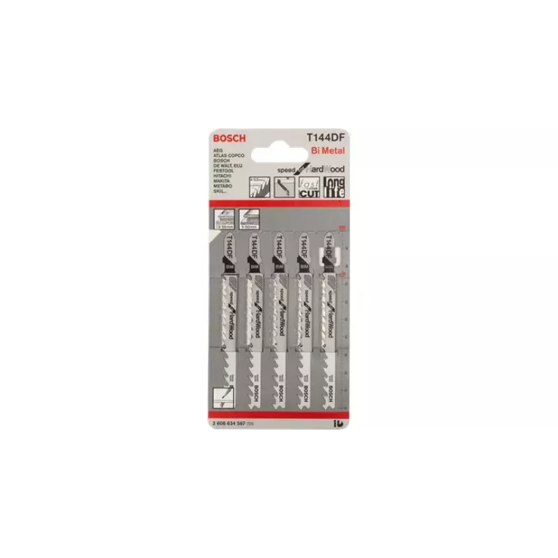 Hojas de sierra de calar Bosch T 144 DF Speed para madera dura
