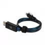 Cable USB-A/Lightning RealPower 0,75 m Negro/Azul