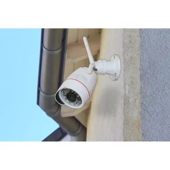 Olympia OC 1280P cámara de seguridad IP tipo bullet, para exterior, 1280 x 720, montaje en techo/pared, blanca