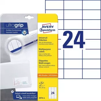 Etiqueta autoadhesiva rectangular AVERY 3474-10