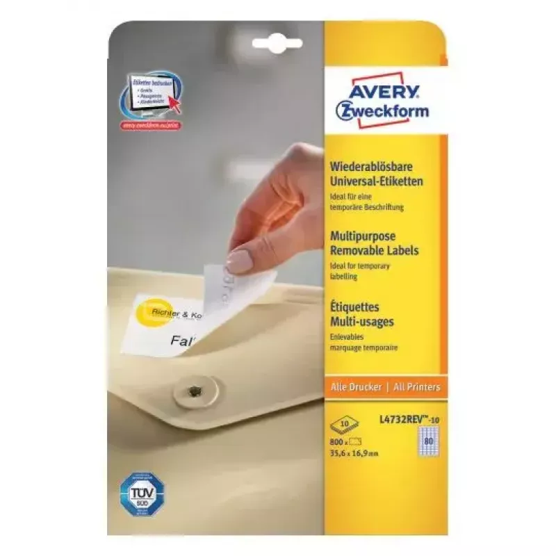 Etiquetas autoadhesivas para impresora AVERY L4732REV-10