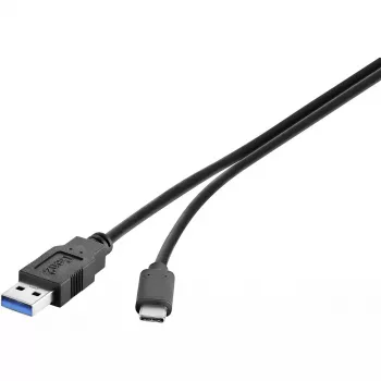 Cable USB Conrad Renkforce 1460360 USB 3.2 Gen 2 1m USB A USB C negro