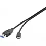 Cable USB Conrad Renkforce 1460360 USB 3.2 Gen 2 1m USB A USB C negro