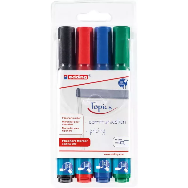 Rotulador Edding 380 punta redonda negro azul verde rojo