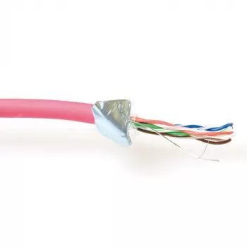 Cable de red ACT CAT5E F/UTP LSZH flexible rojo 100 m