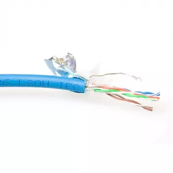 Cable de red ACT CAT5E F/UTP LSZH flexible azul 100 m