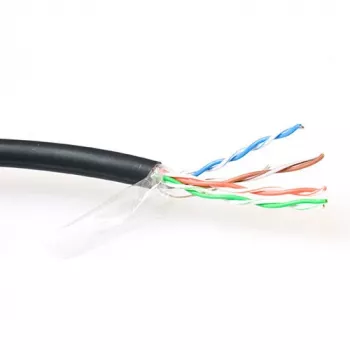 Cable de red ACT CAT5E F/UTP LSZH flexible negro 100 m