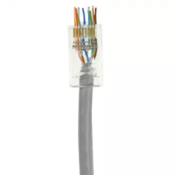 Conector modular ACT RJ45 (8P/8C) CAT6 Easyconnect no apantallado para cable redondo con conductores macizos o flexibles