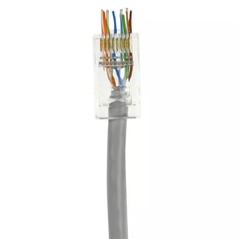 Conector modular ACT RJ45 (8P/8C) CAT6 Easyconnect no apantallado para cable redondo con conductores macizos o flexibles
