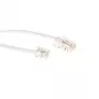 Cable telefónico plano blanco ACT de 10 metros con conectores RJ11 y RJ45