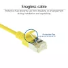Cable de red patch slimline para centro de datos ACT amarillo 1 metro LSZH U/FTP CAT6A (snagless) con conectores RJ45