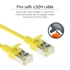 Cable de red patch slimline para centro de datos ACT amarillo 1 metro LSZH U/FTP CAT6A (snagless) con conectores RJ45