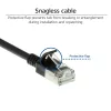 Cable de red patch slimline para centro de datos ACT negro 1 metro LSZH U/FTP CAT6A sin lengüeta con conectores RJ45
