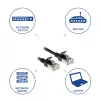 Cable de red patch slimline para centro de datos ACT negro 1 metro LSZH U/FTP CAT6A sin lengüeta con conectores RJ45