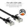 Cable de red patch slimline para centro de datos ACT negro 1,5 metros LSZH U/FTP CAT6A sin lengüeta con conectores RJ45