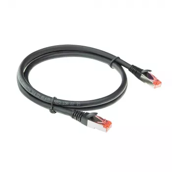 Cable de red patch ACT negro 15 metros CAT6A U/FTP PVC altamente flexible sin enredos con conectores RJ45