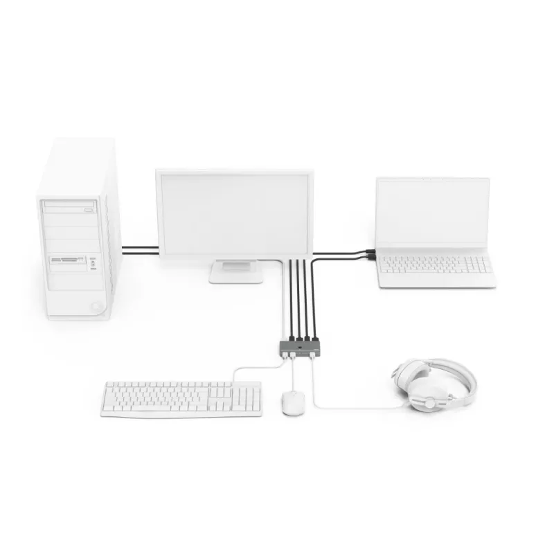 Conmutador KVM Hama 00200135 USB HDMI 4K Ultra HD