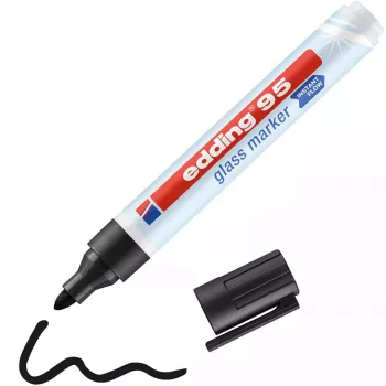 Rotulador para vidrio Edding 95 Punta redonda Negro