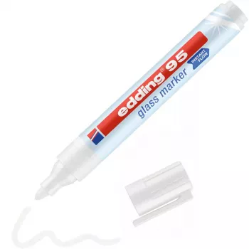 Rotulador para vidrio Edding 95 Punta redonda Blanco