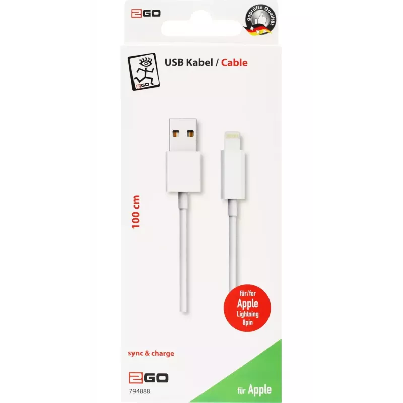 Cable Lightning 2GO 794888 1m Blanco USB B