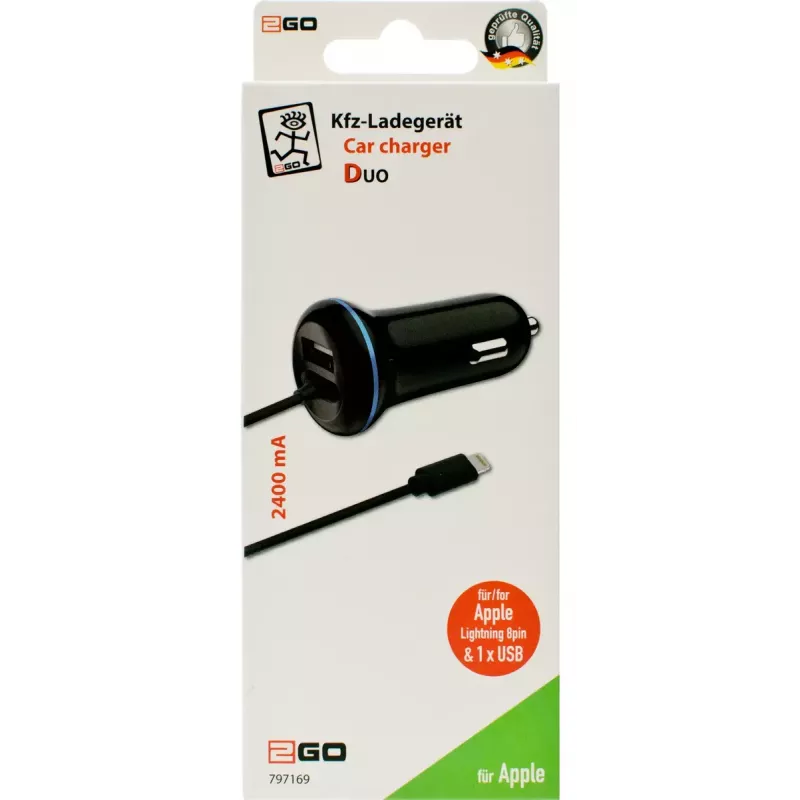 Cargador móvil 2GO 797169 Universal Negro Mechero de coche 12/24V