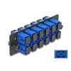 Panel adaptador de fibra óptica DeLOCK SC Simplex UPC 12 puertos azul