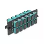 Panel adaptador de fibra óptica DeLOCK SC Simplex OM4 12 puertos aqua