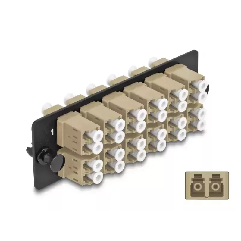 Placa adaptadora de fibra óptica DeLOCK LC Duplex OM1 OM2 12 puertos beige