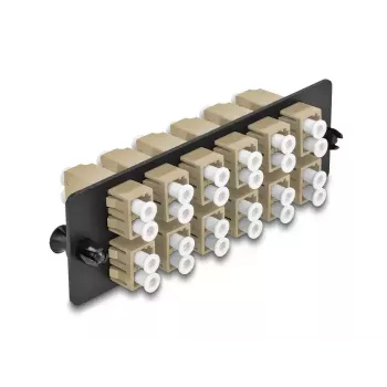 Placa adaptadora de fibra óptica DeLOCK LC Duplex OM1 OM2 12 puertos beige
