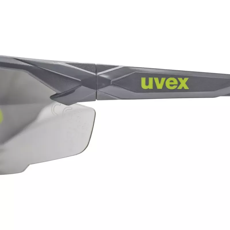 uvex suXXeed 9181281 gafas de protección, lente gris, policarbonato, montura antracita/lima