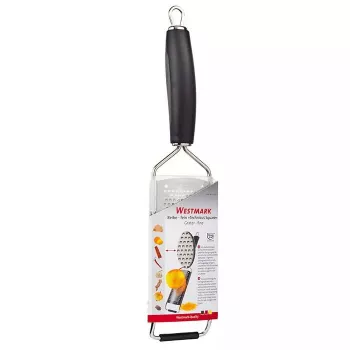Rallador plano Westmark Technicus-Square, hojas de acero inoxidable, mango de plástico negro, 65×28×325 mm