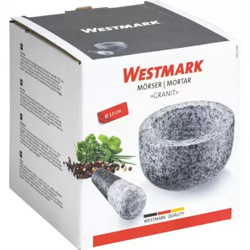 Mortero y maja Westmark granito gris — granito, Ø 13 cm, 131×131 mm