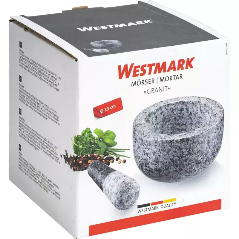 Mortero y maja Westmark granito gris — granito, Ø 13 cm, 131×131 mm