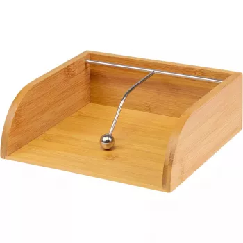 Servilletero Westmark Tapas + Friends Wood, bambú y acero, 330×330 mm