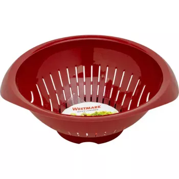 Colador de cocina Westmark 2424227R, plástico, redondo, 25 cm de diámetro, rojo